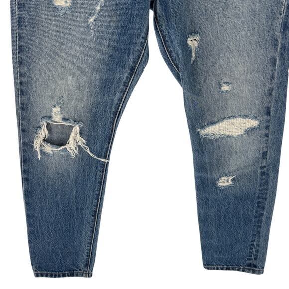 Levi's Pacific Ocean Blue Distressed High Rise 501 Skinny Jeans - Picture 6 of 12